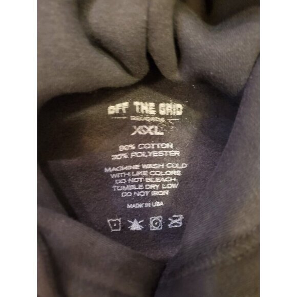 Off The Grid Records Hoodie Men's Size XXL Black Embroidered Heavyweight New - Picture 4 of 10